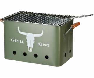 Přenosný gril na dřevěné uhlí GRILL KING 43 x 20 cm zelená