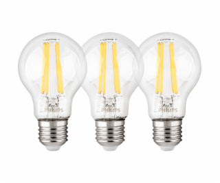 Philips LED Lamp E27 3-Pack 75W 2700K Filament