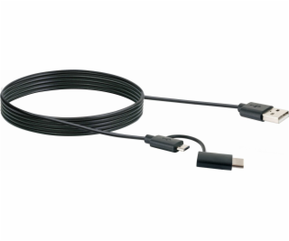 Kabel USB Schwaiger USB-A - microUSB + USB-C 1 m Czarny (...