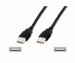 Digitus USB kábel A / samec na A-samec, 2x tienený, šedý, 5m