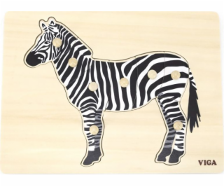 Dětské dřevěné puzzle vkládačka Montessori Viga Zebra