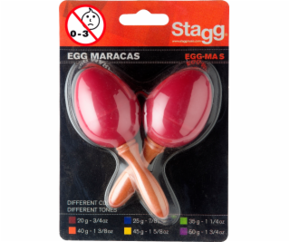 Stagg EGG-MA S/RD, pár vajíček, krátká rukojeť, červené