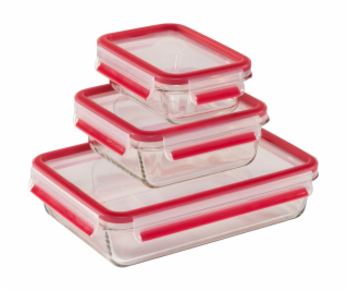 EMSA Clip&Close Glass Food Storage Box 3 pieces