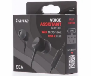 HAMA Sea, Slúchadlá do uší, USB-C, čierne