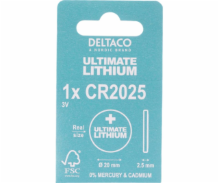 DELTACO Ultimate, Batéria LITHIUM CR2025, 1ks