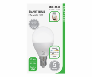 DELTACO SH-LE14G45W, SMART Led žiarovka, E14