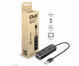 Club3D Rozbočovač, USB-A 3.2 Gen1 na 3x USB 3.1, Gigabit ...