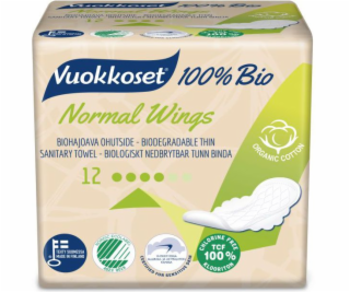 Vuokkoset Hygienické vložky s křidélky Normal 100% Organi...