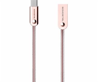 Somostel USB-A - USB-C USB kabel 1 m růžový (29028)