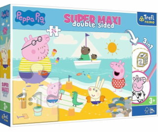 Trefl Oboustranné puzzle 24 dílků Super Maxi Happy Peppa ...