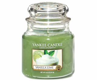 Svíčka ve skleněné dóze Yankee Candle, Vanilka s limetkam...