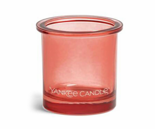 Svícen skleněný Yankee Candle, Korálová, skleněný, 7 cm