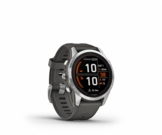 GARMIN Fénix 7S Pro, Silver, Solar, Graphite Band