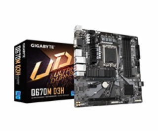 GIGABYTE MB Sc LGA1700 Q670M D3H, Intel Q670, 4xDDR5, 2xD...