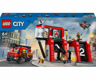  LEGO 60414 City Hasičská stanice s otočným žebříkovým vo...