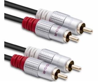 Qoltec RCA (Cinch) x2 - RCA (Cinch) x2 kábel 3m čierny (1...