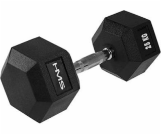 HMS Dumbbell Hex Pro černo-stříbrná 25 kg (17-66-121)