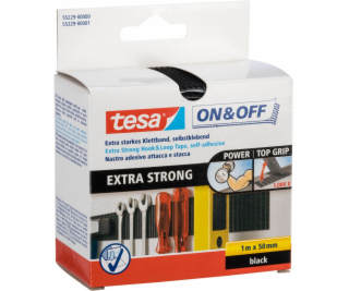 Tesa Hook&Loop Tape 1m x 50mm on&off extra strong black 5...