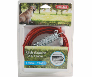 Vodítko Zolux TIE-OUT Cable, červené, 6m