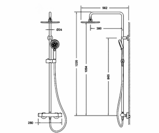 Sprchový set s termostatickou baterií Domoletti ST-98001A