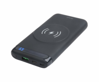 DELTACO PB-Q1003, Qi Powerbank 10000mAh, čierna