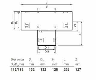 Odtoková trubka T Wavin, O 113/113 mm, 90°