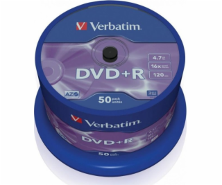 Verbatim DVD+R 4,7 GB 16x 50 kusov (43550)