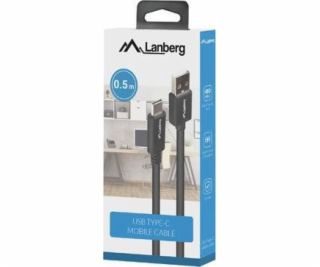 Lanberg USB-A - USB-C USB kábel 0,5 m čierny (CA-USBO-15C...