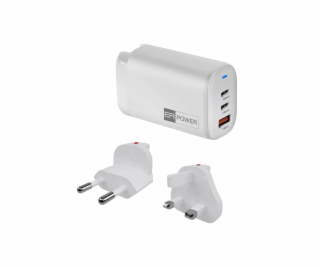 ER PW 65W GaN síťový adaptér 2xUSB-C PD/USB-A bílý