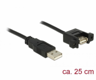 Delock USB kabel USB-A - USB-A 0,25 m černý (85462)