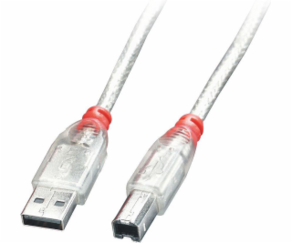 Lindy USB-A - USB-B USB kabel 3 m průhledný (41754)