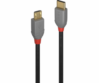 Lindy USB-C - microUSB kabel 1 m černý (36891)