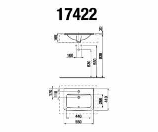 Umyvadlo JIKA CUBITO 8174220001041, 550×410 mm