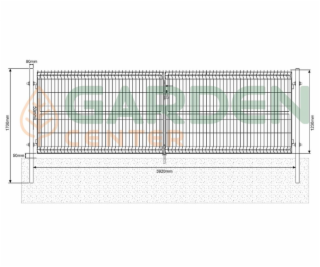 Segmentiniai vartai GARDEN CENTER, 400×123 cm, žali