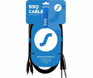 SSQ RCAJM5 - Kabel 2x RCA - 2x Jack Mono 6 3 mm 3 m Černý