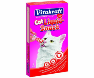 VITAKRAFT Cat Liquid-Snack with beef - cat treats - 6 x 15g