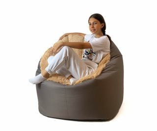 Sako taška pouf Fluffy brown XXL 140 x 90 cm