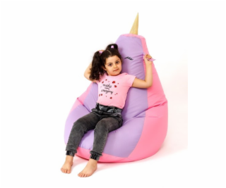 Sako taška pouf Unicorn růžovo-fialová L 105 x 80 cm