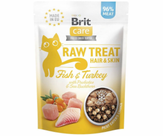 BRIT Care Raw Treat Hair&Skin fish with krůta - kočičí pa...