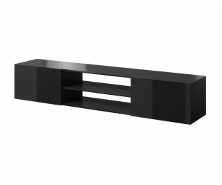 RTV cabinet SLIDE 200K 200x40x37 cm all in gloss black