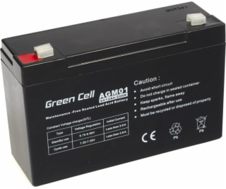 GREEN CELL Battery AGM 6V 12Ah