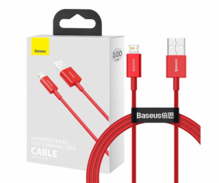 Kábel USB na iP 2,4A 1m (červený)