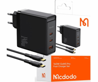 Nabíjačka GaN 140W Mcdodo CH-2913, 2x USB-C, USB-A (čierna)