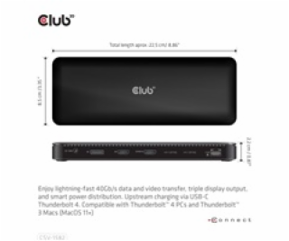 Club3D Dokovací stanice Thunderbolt 4 (Certified), 12v1