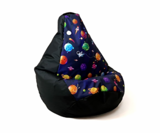 Sako taška pouffe hruška potisk black-planets XL 130 x 90 cm