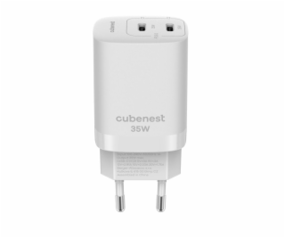 CubeNest S2D1 GaN Adaptér 35W bílá (2× USB-C až 35 W), PD...