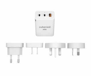 Cubenest Cestovní PD GaN Adaptér 65W S3D1 - (2× USB-C až ...