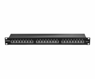 Patchpanel Lindy Cat.6 24p STP 1HE Černý 24 portů 1 HE, G...