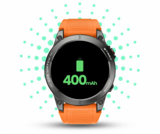 Smartwatch sportowy Manta Activ X GPS srebrny + pomarańcz...