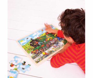 Bigjigs Toys Dřevěné puzzle vlak 24 dílků